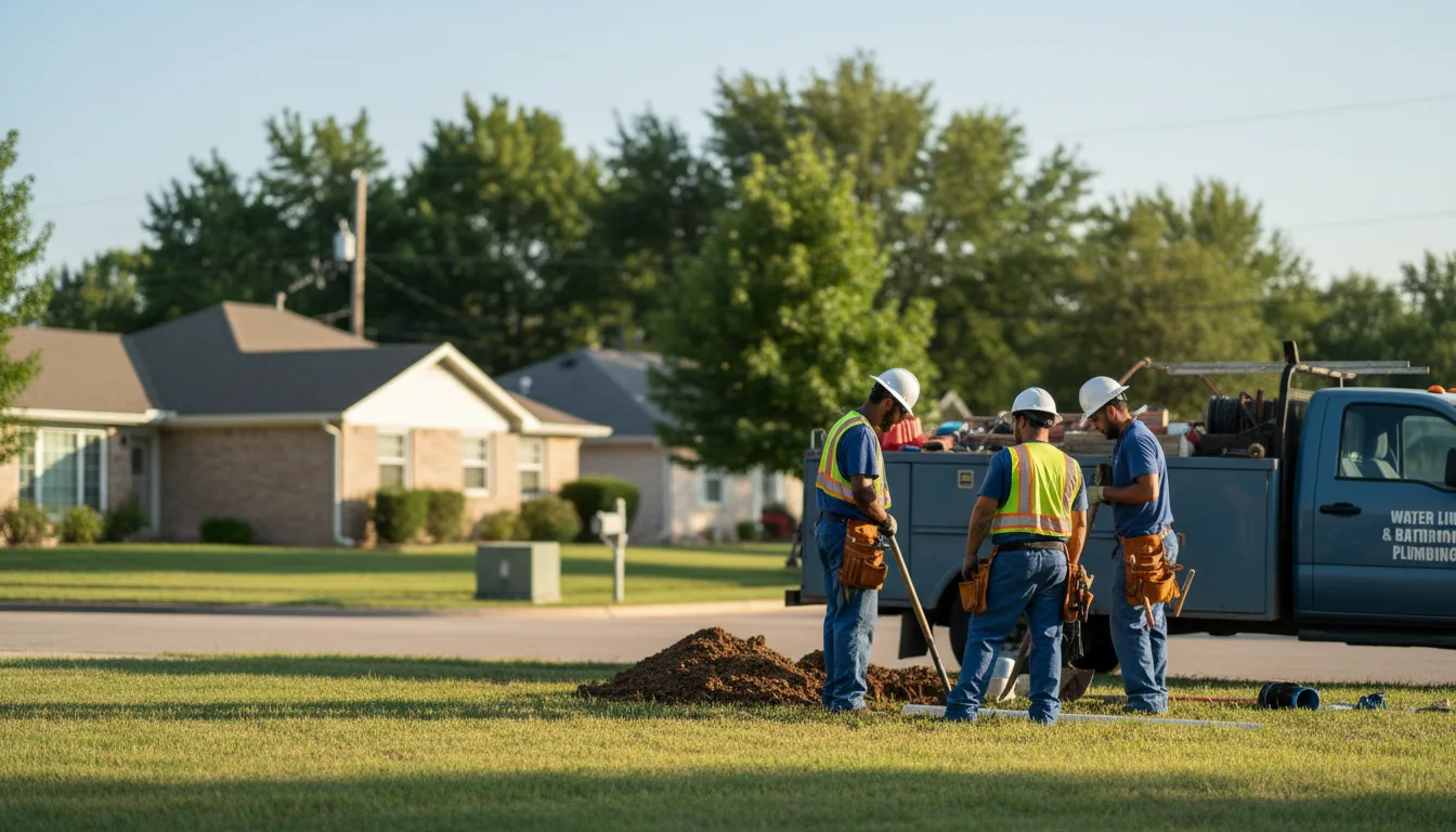 Residential water line and bathroom plumbing service in Ames, IA